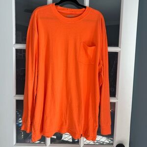 Safety orange dickies long sleeve pocket tee